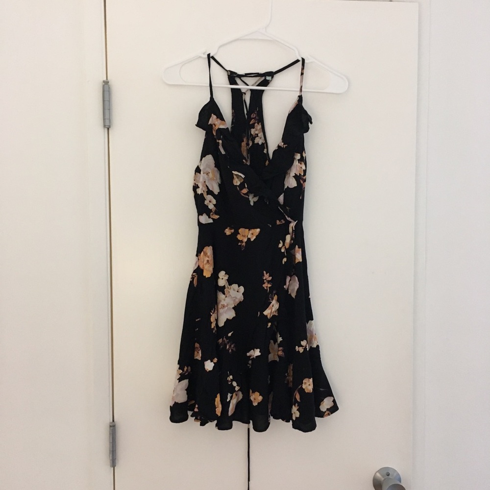Black floral summer dress